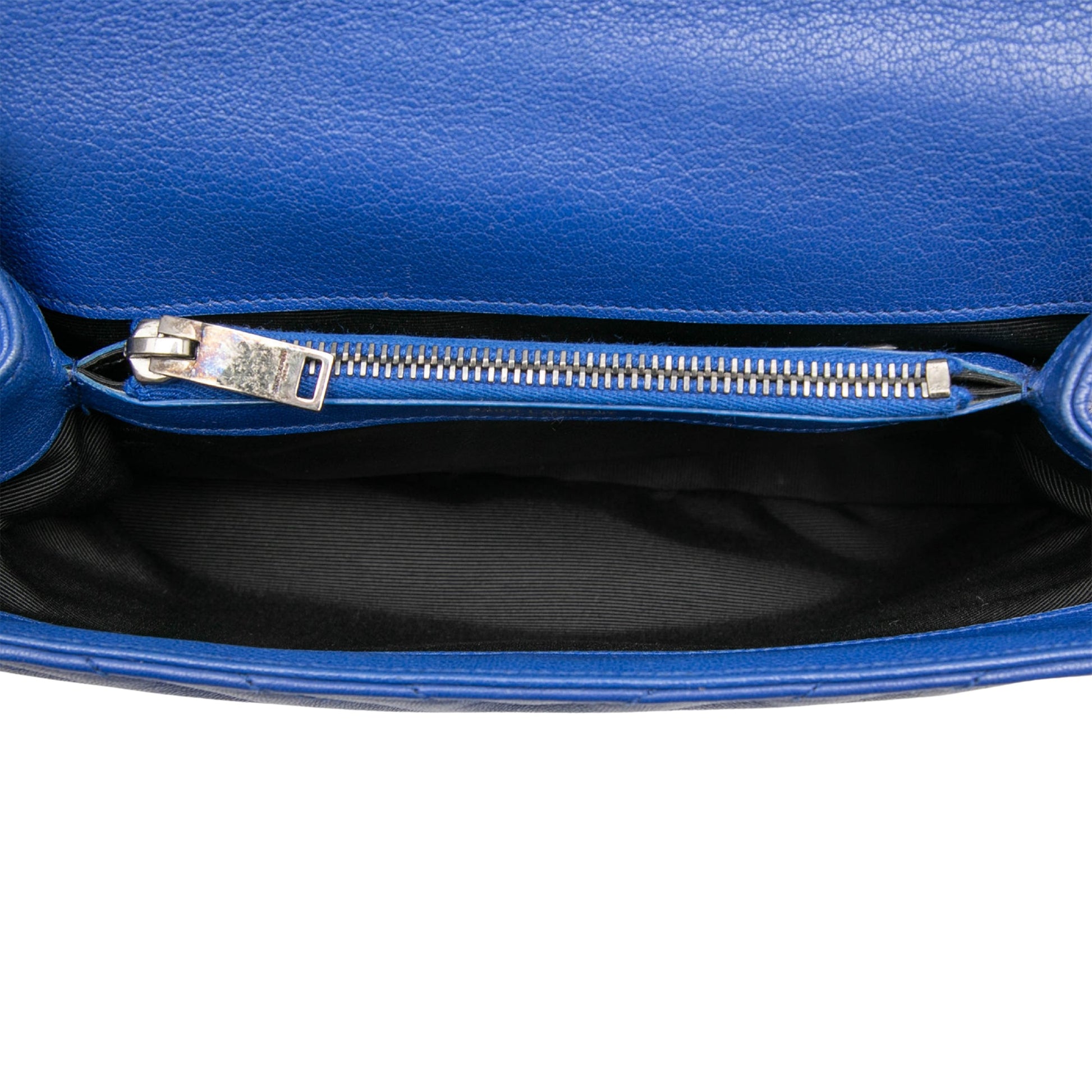Saint Laurent Medium Quilted Chevron Sheepskin College Satchel