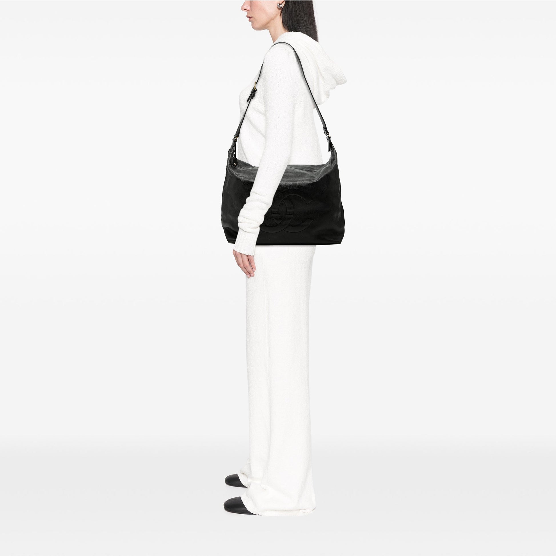 Chanel Large CC Caviar Hobo