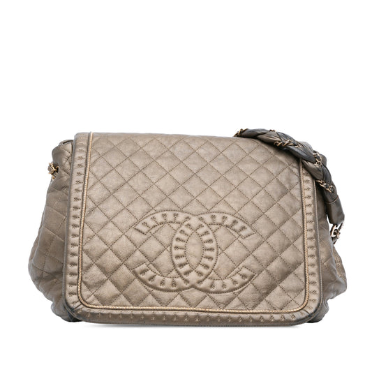 Chanel Large Quilted Metallic Calfskin Istanbul Accordion Flap