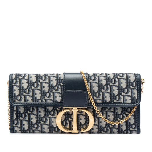 Dior Oblique Canvas 30 Montaigne Clutch With Chain