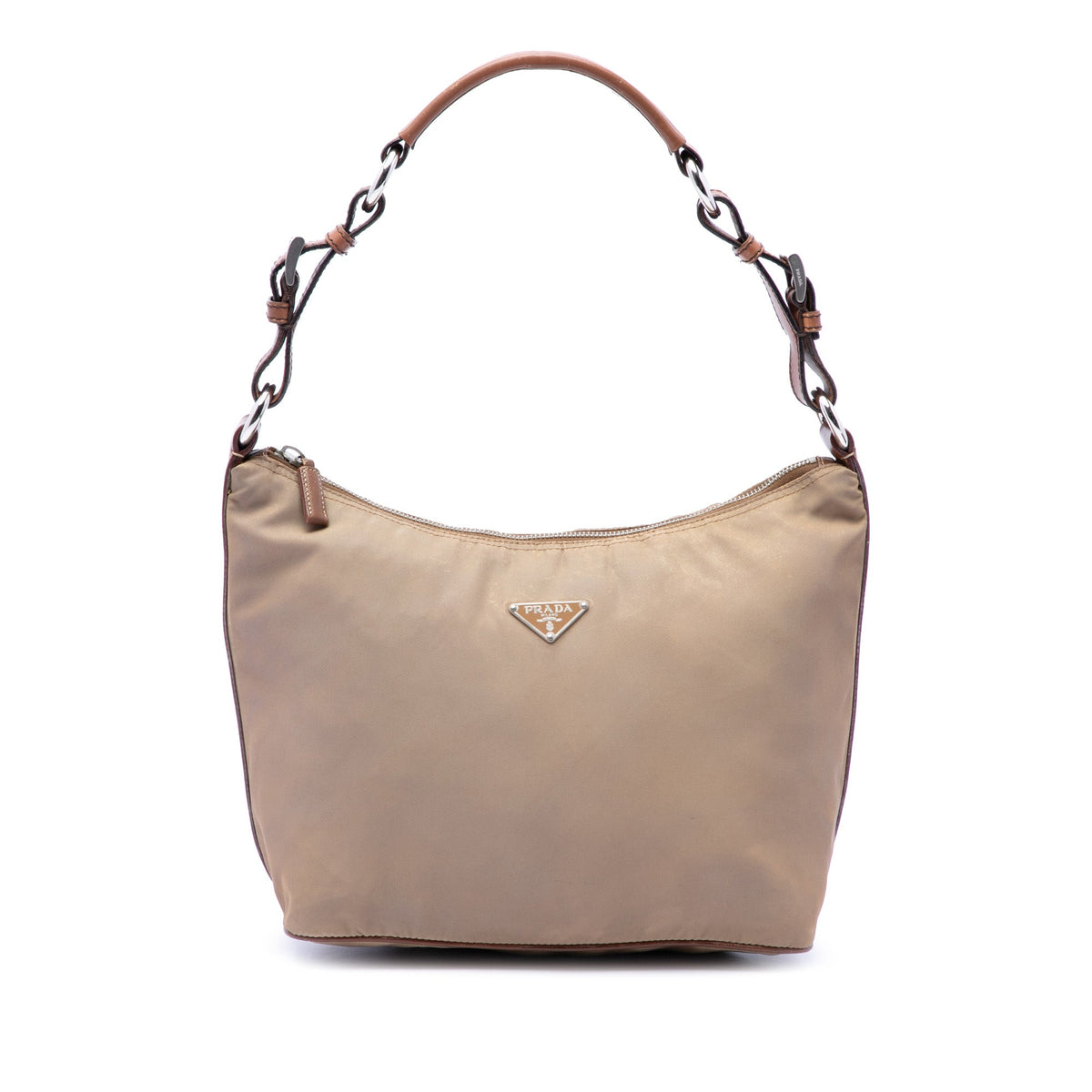 Prada Saffiano Trimmed Tessuto Shoulder Bag