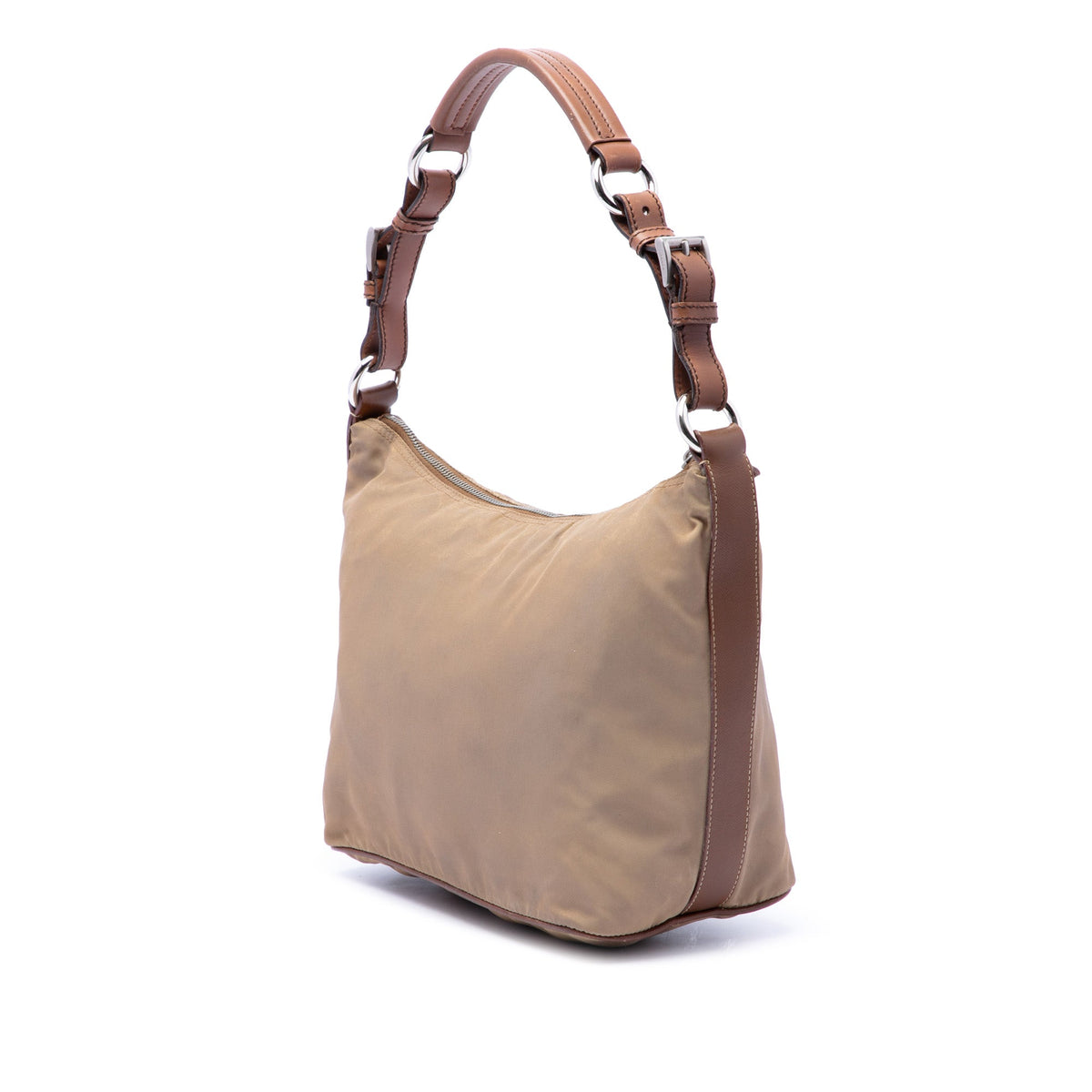 Prada Saffiano Trimmed Tessuto Shoulder Bag