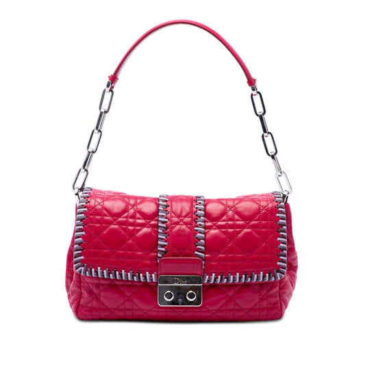 Dior Lambskin Cannage New Lock Whipstitch Chain Flap