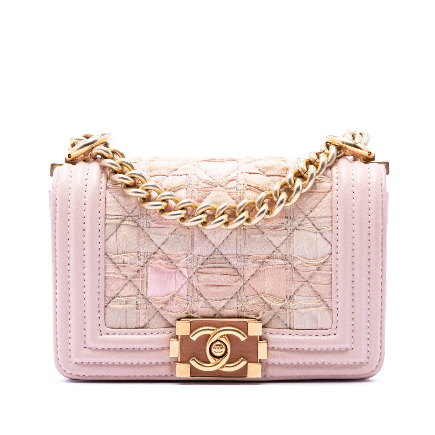 Chanel Mini Quilted Tweed and Lambskin Boy Flap