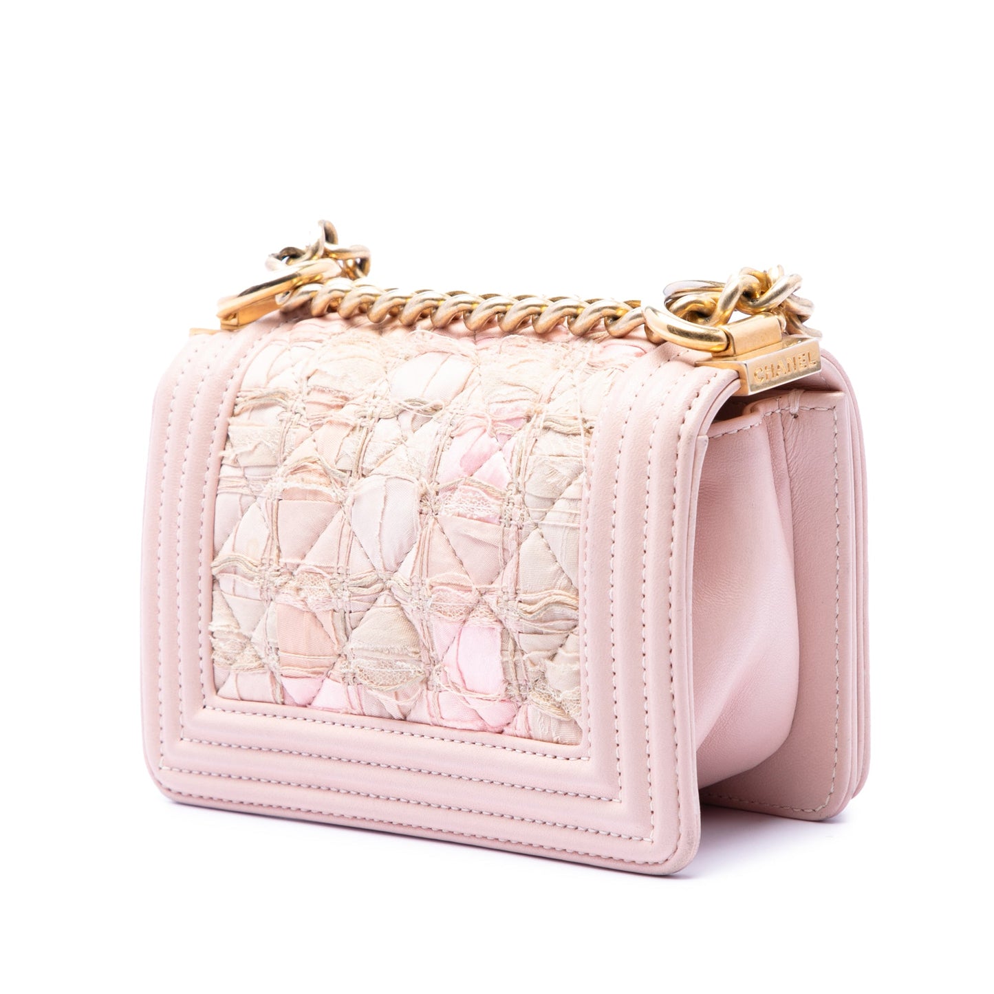 Chanel Mini Quilted Tweed and Lambskin Boy Flap