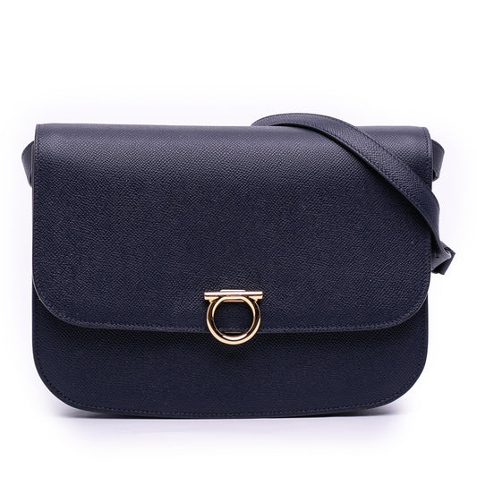 Ferragamo Leather Gancini Flap Crossbody