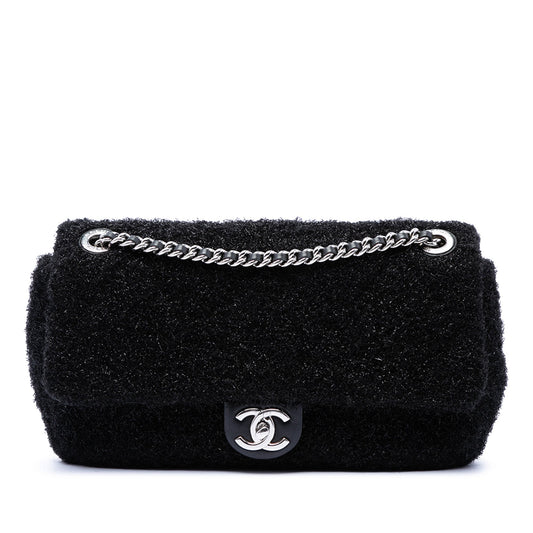 Chanel Medium Quilted Metallic Knit Pluto Glitter Flap