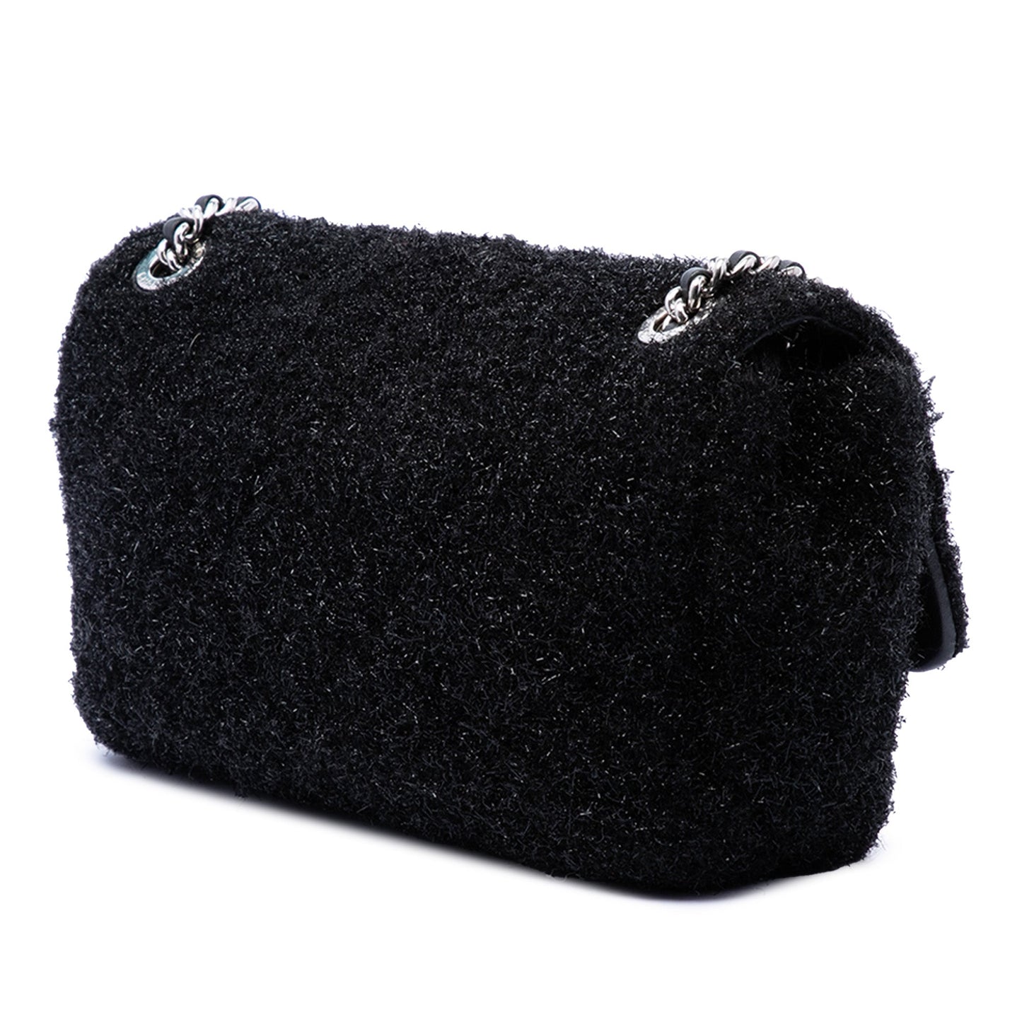 Chanel Medium Quilted Metallic Knit Pluto Glitter Flap