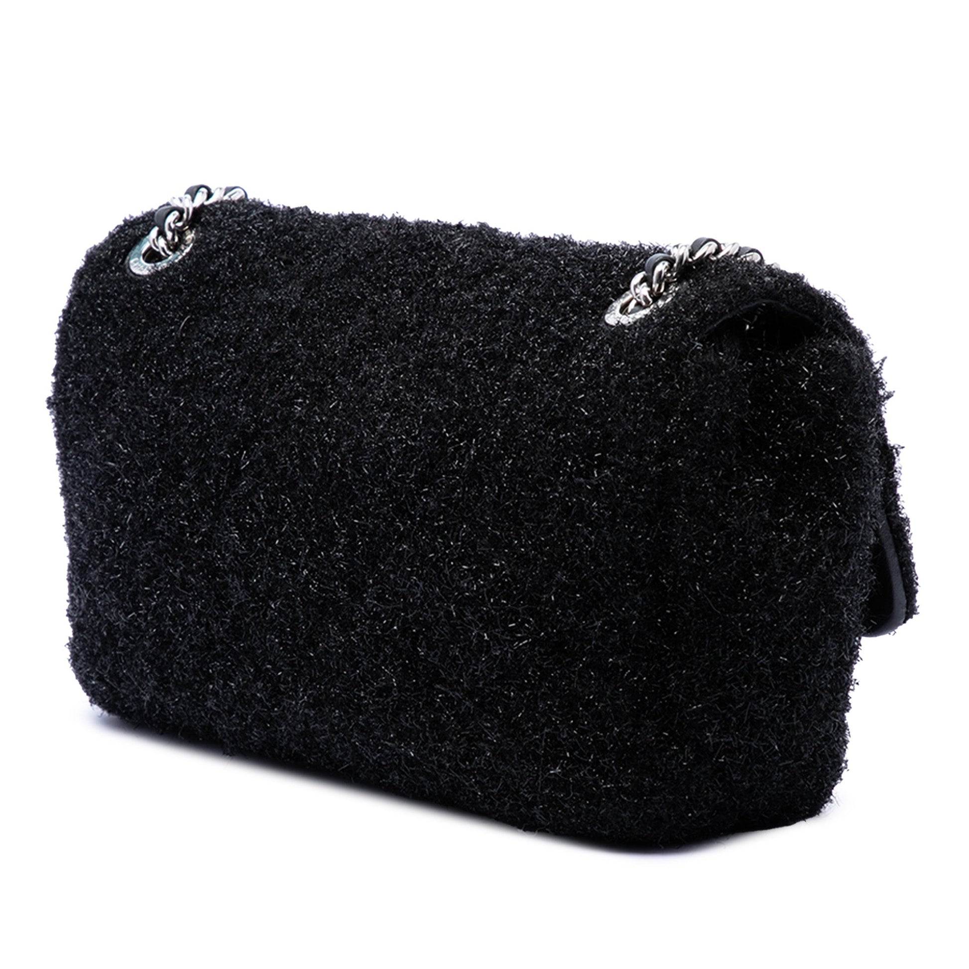 Chanel Medium Quilted Metallic Knit Pluto Glitter Flap