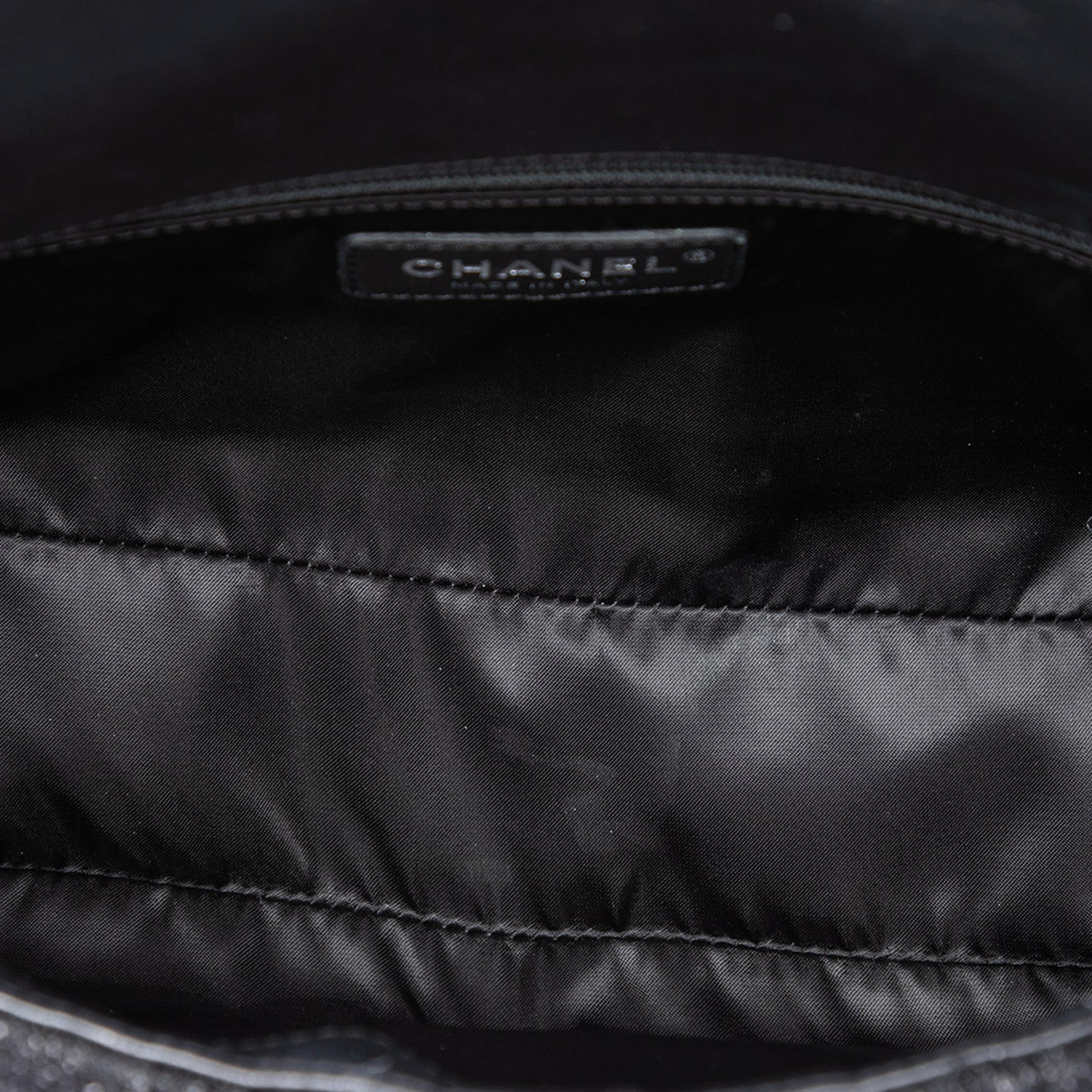 Chanel Medium Quilted Metallic Knit Pluto Glitter Flap