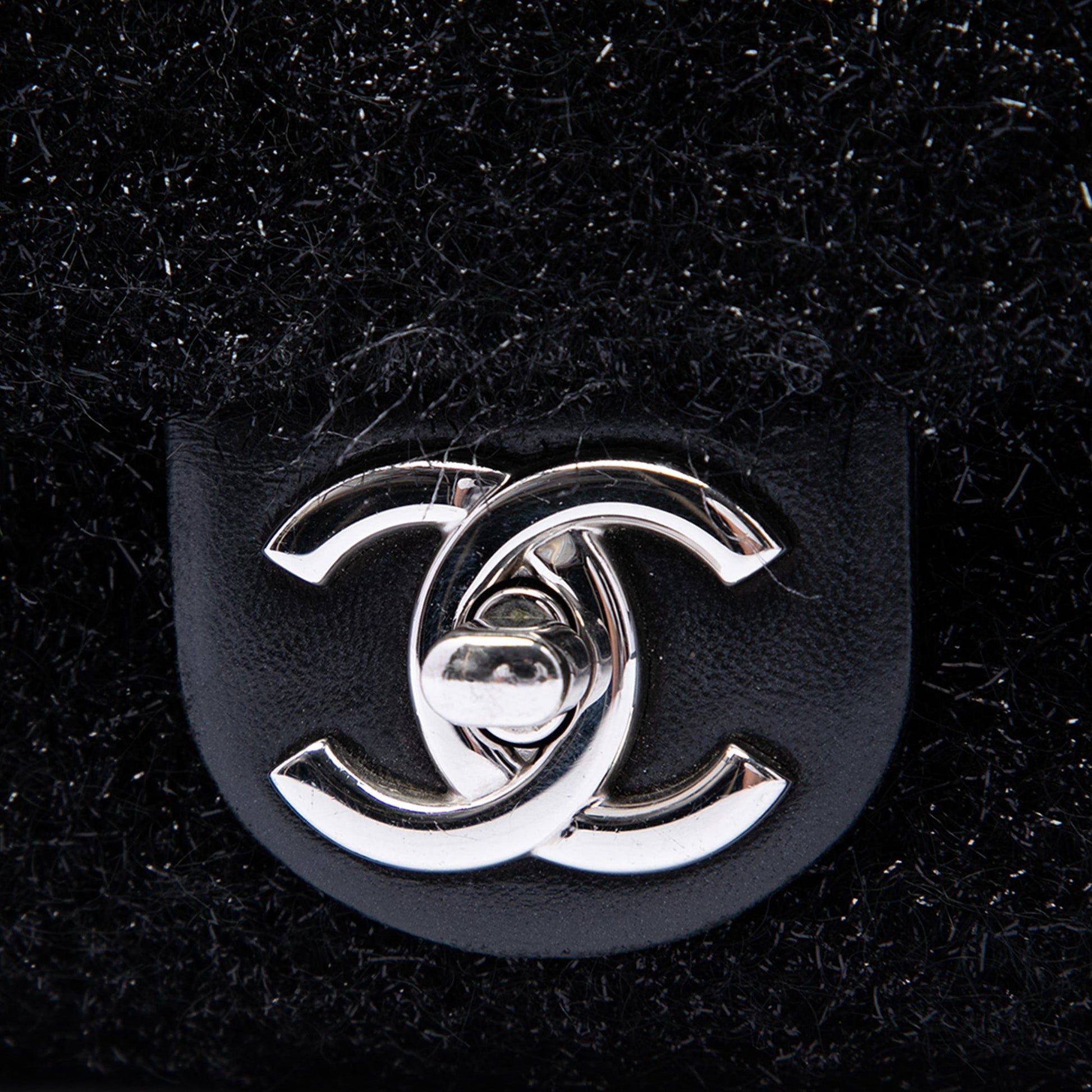 Chanel Medium Quilted Metallic Knit Pluto Glitter Flap