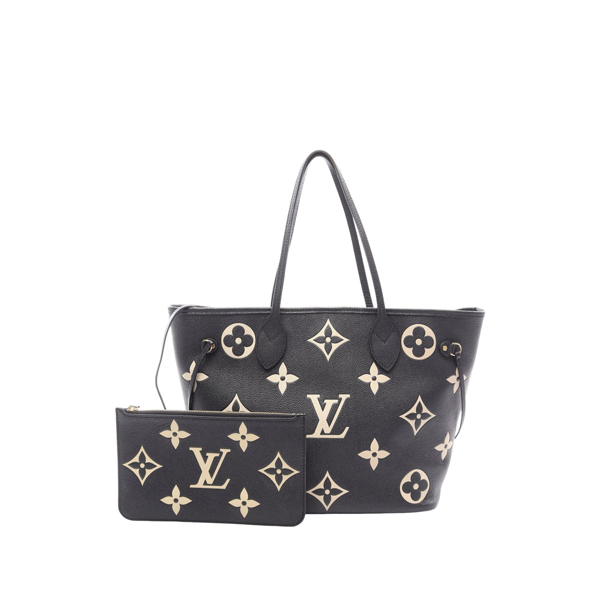 Louis Vuitton Bicolor Monogram Giant Empreinte Neverfull MM — Black