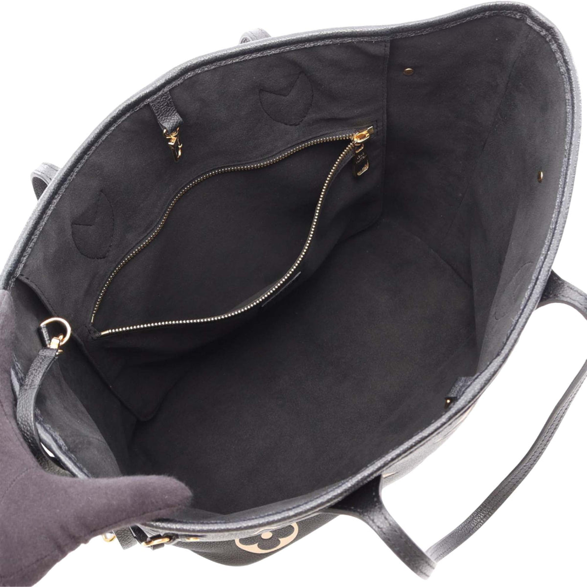 Louis Vuitton Bicolor Monogram Giant Empreinte Neverfull MM — Black