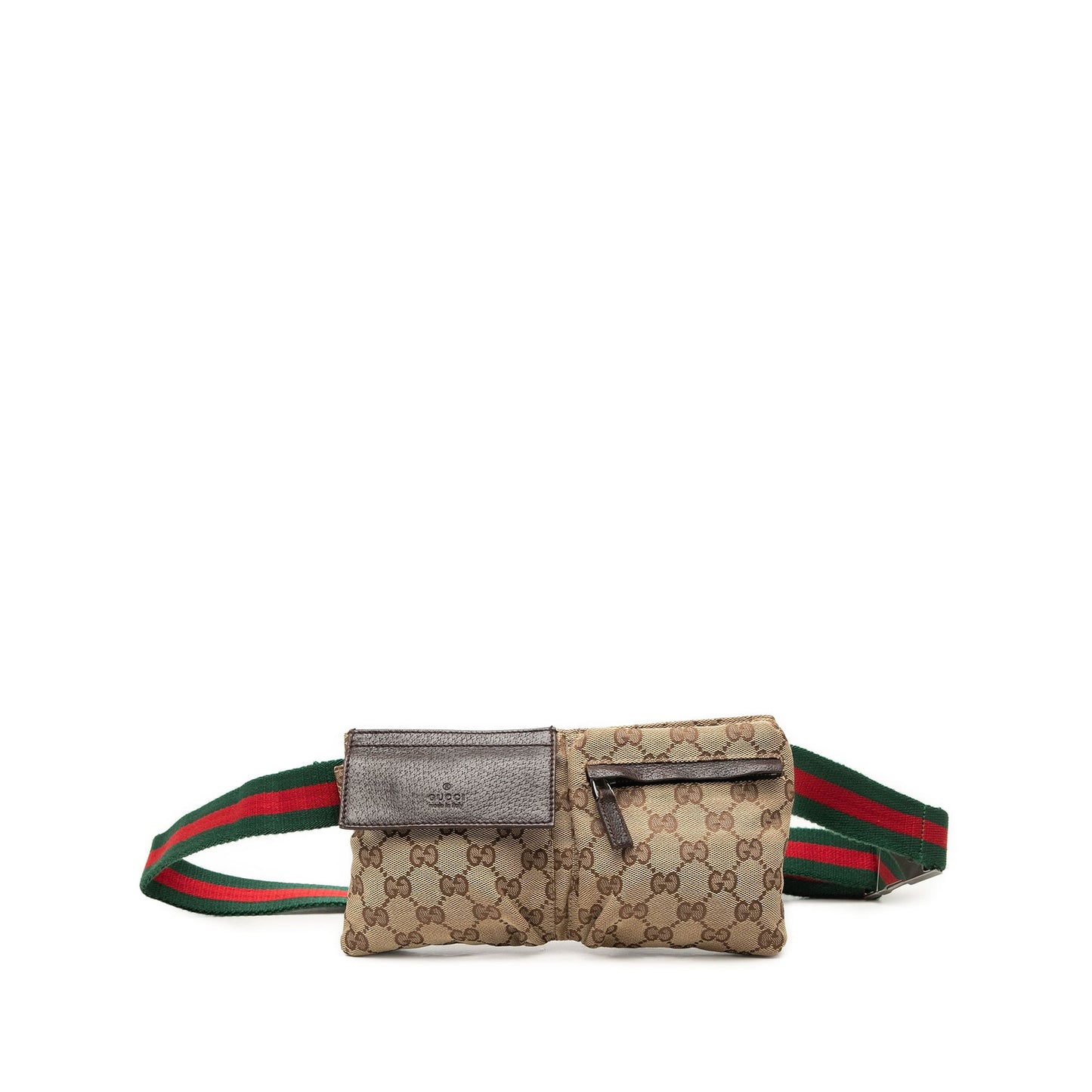 Gucci GG Canvas Web Double Pocket Belt Bag