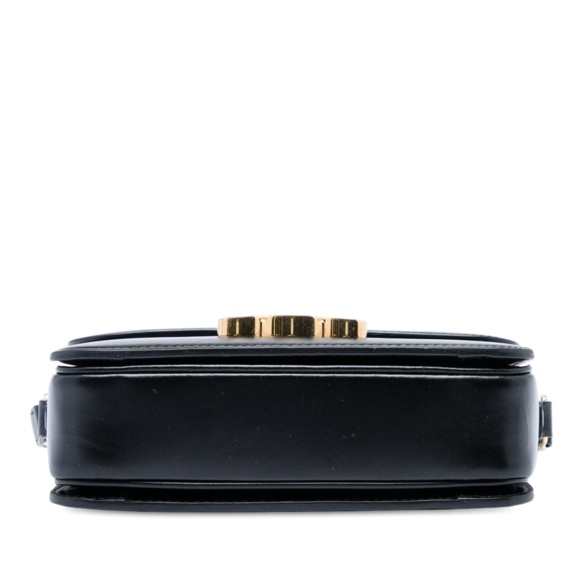 Celine Teen Shiny Calfskin Triomphe Crossbody — Black