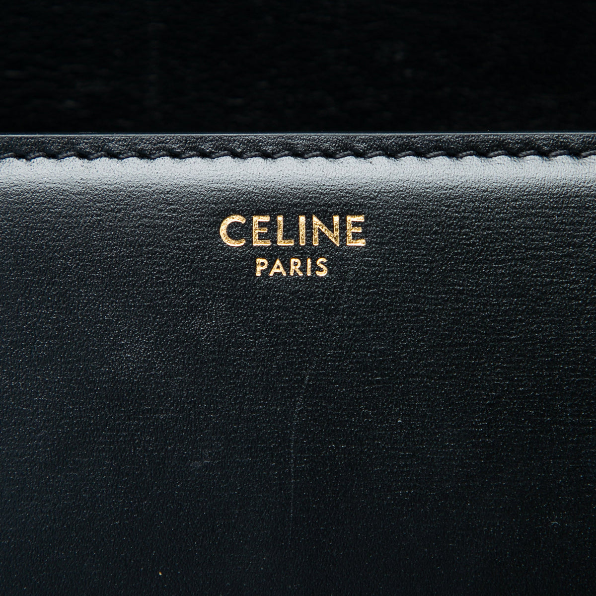 Celine Teen Shiny Calfskin Triomphe Crossbody — Black