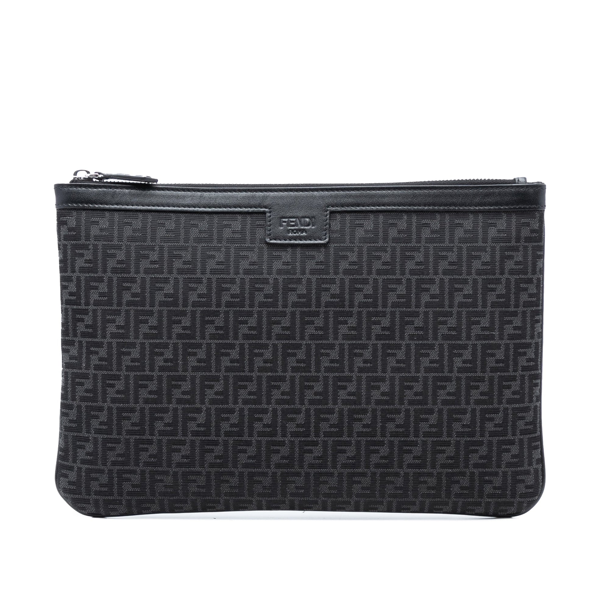 Fendi Zucchino Canvas Flat Clutch