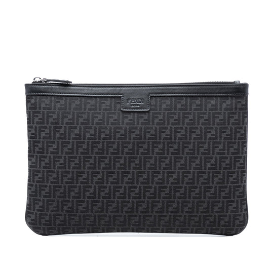 Fendi Zucchino Canvas Flat Clutch