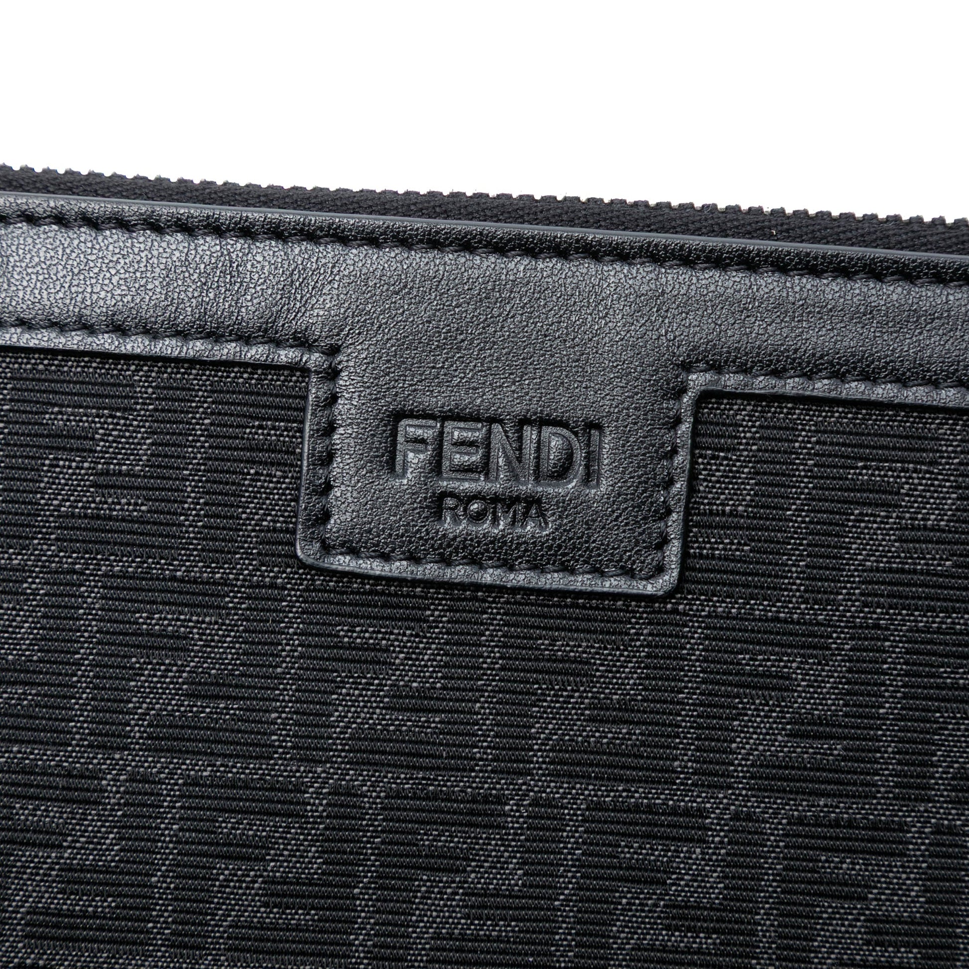 Fendi Zucchino Canvas Flat Clutch
