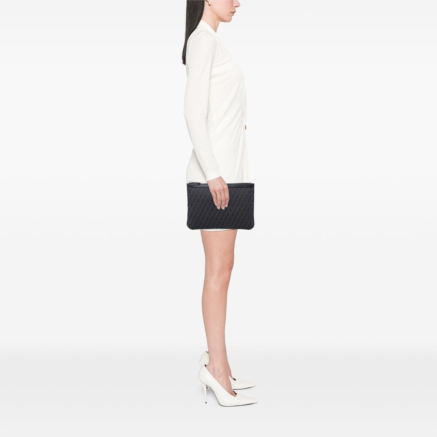 Fendi Zucchino Canvas Flat Clutch