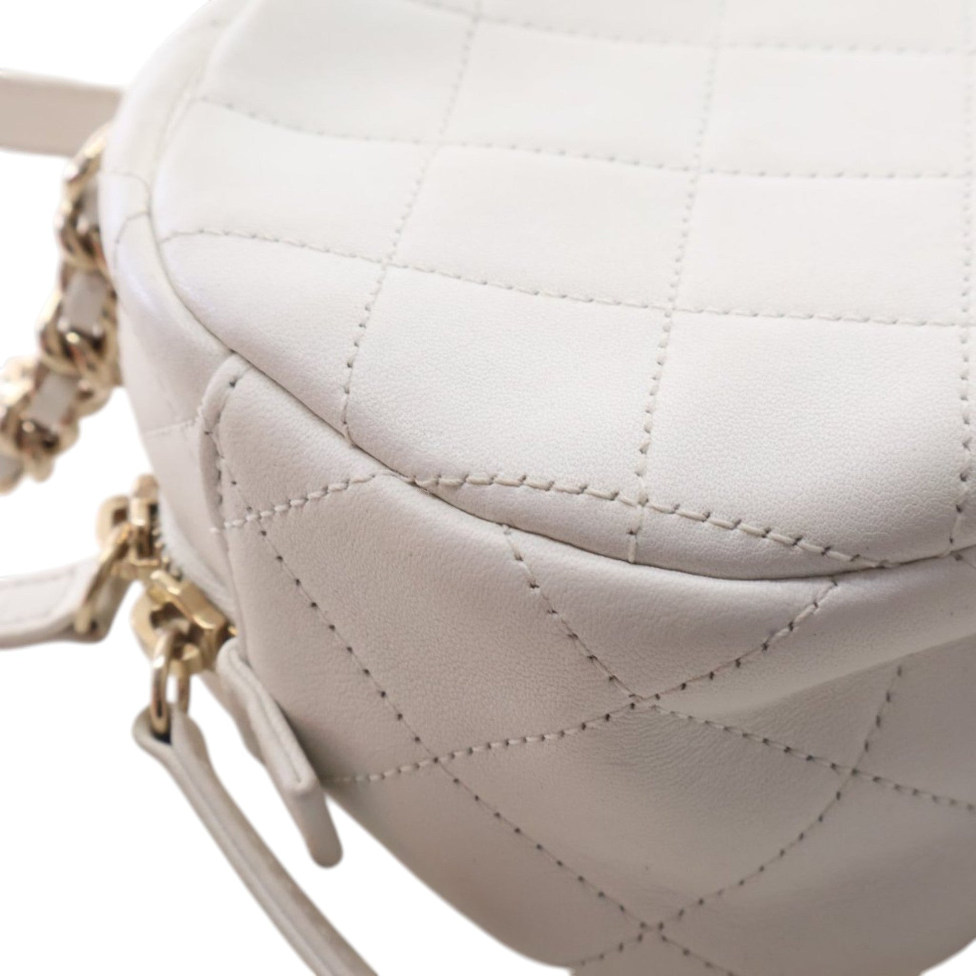 Chanel CC Quilted Studded Lambskin Round Camera Bag