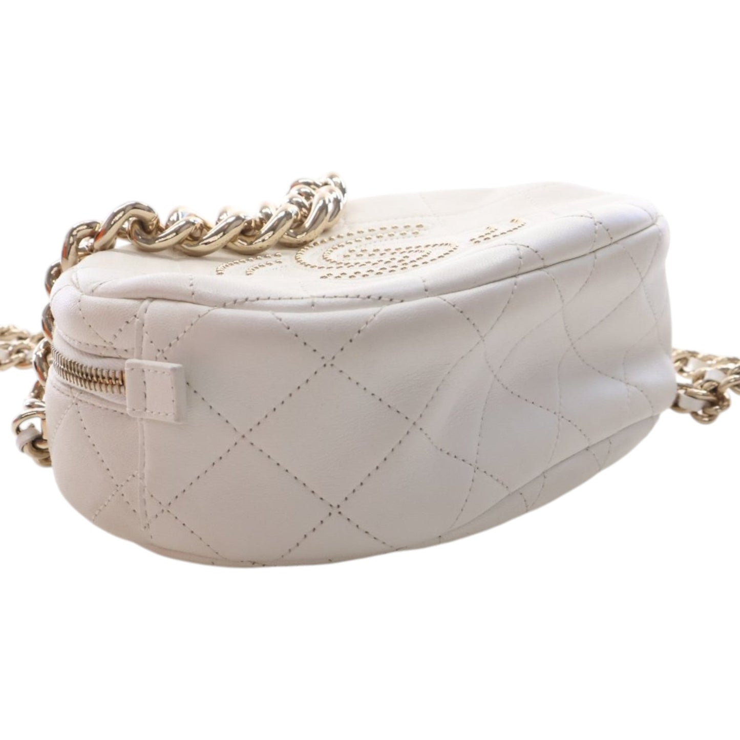 Chanel CC Quilted Studded Lambskin Round Camera Bag
