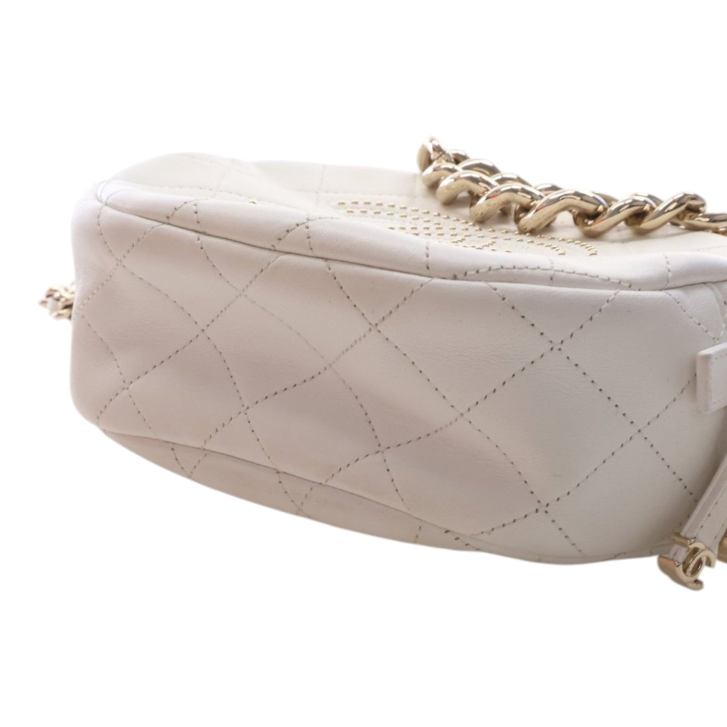 Chanel CC Quilted Studded Lambskin Round Camera Bag