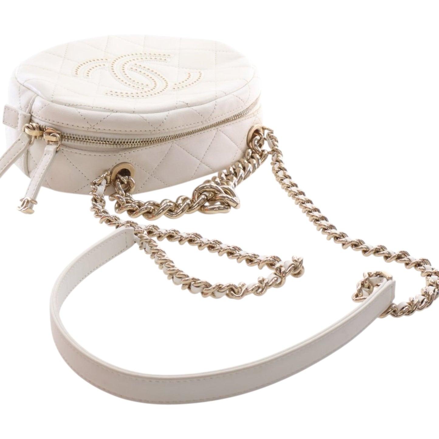Chanel CC Quilted Studded Lambskin Round Camera Bag