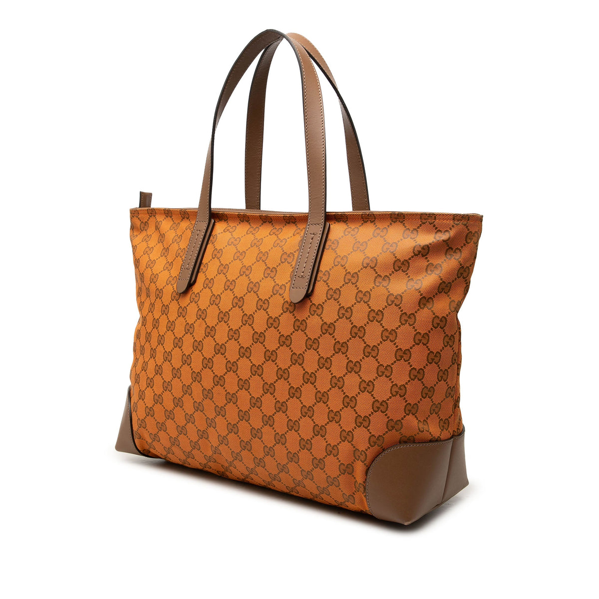 Gucci GG Canvas Web Tote — Orange