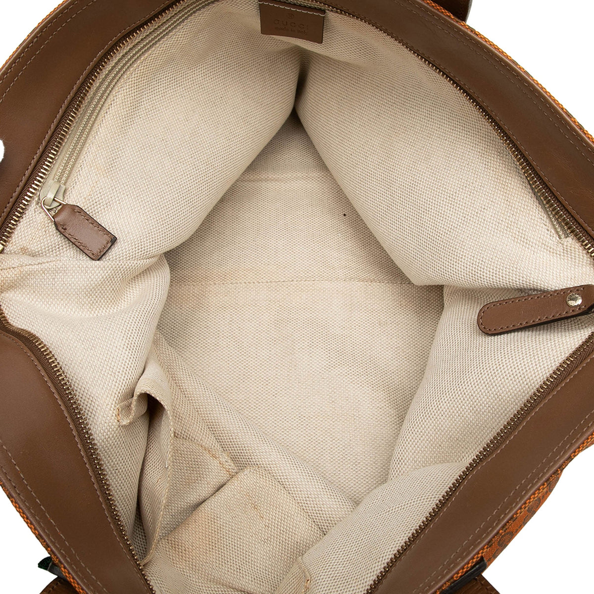 Gucci GG Canvas Web Tote — Orange