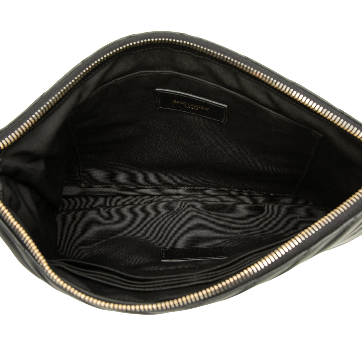 Saint Laurent Chevron Calfskin Monogram Tablet Pouch