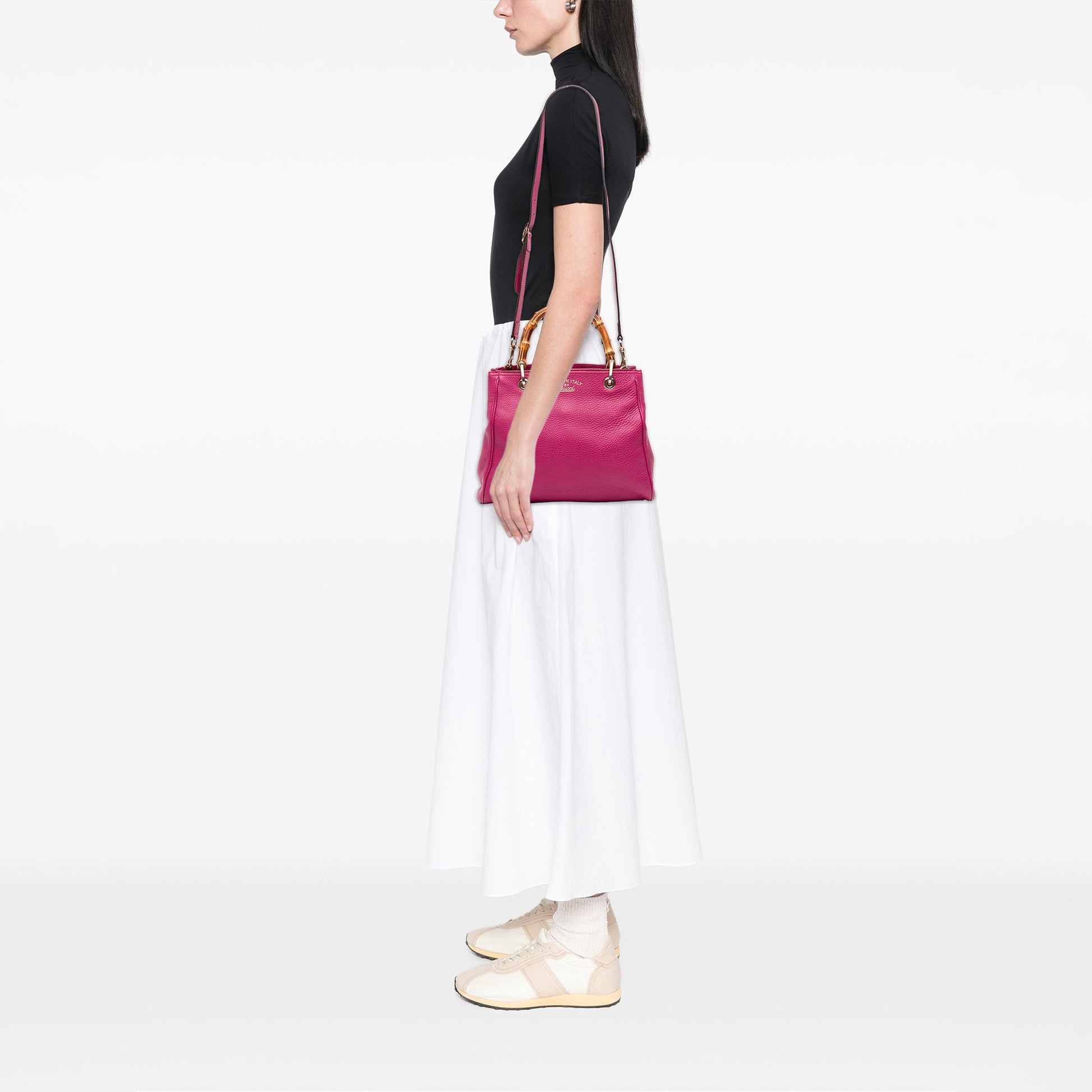 Gucci Small Calfskin Bamboo Shopper Satchel