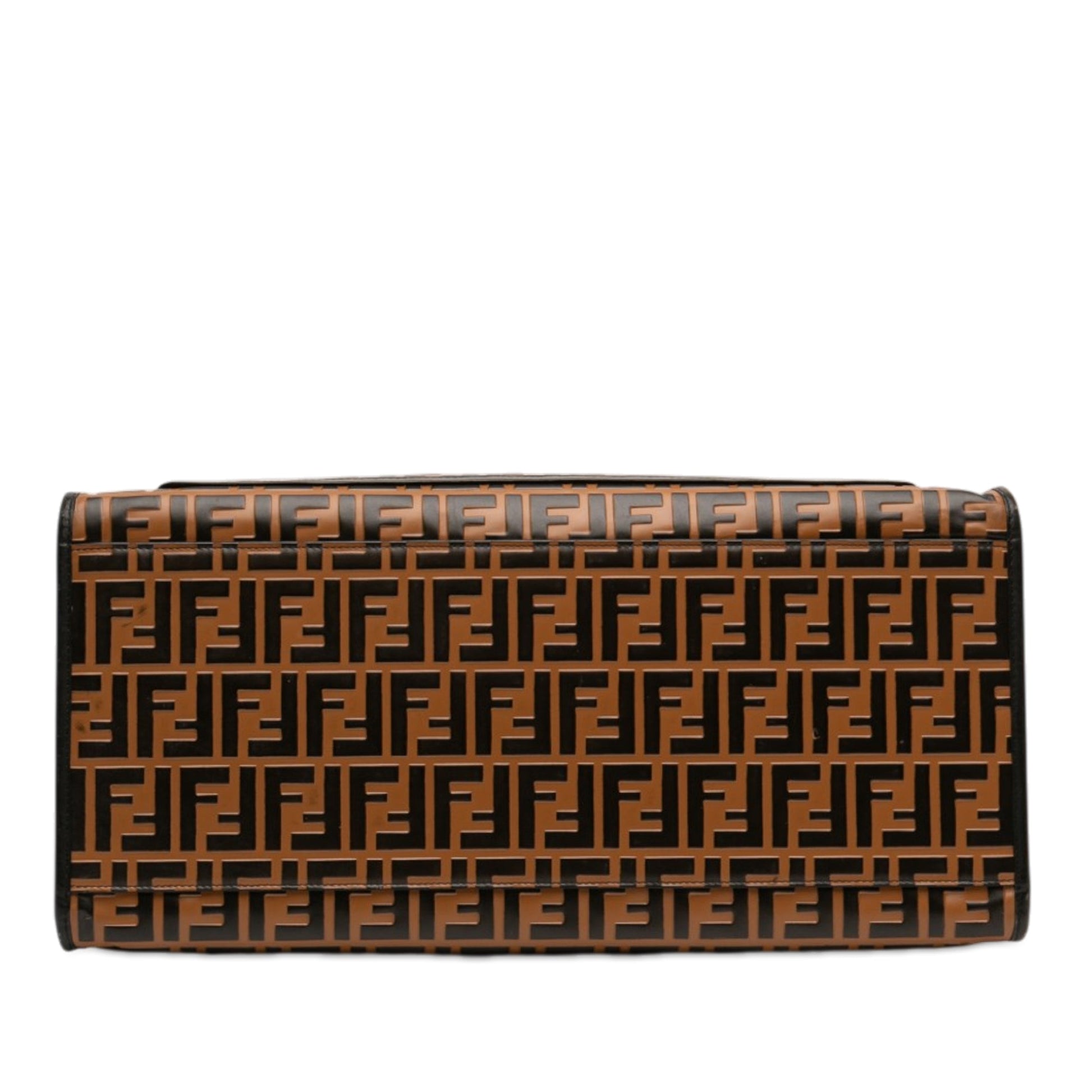 Fendi Large Zucca Embossed Leather Runaway Shopper Satchel