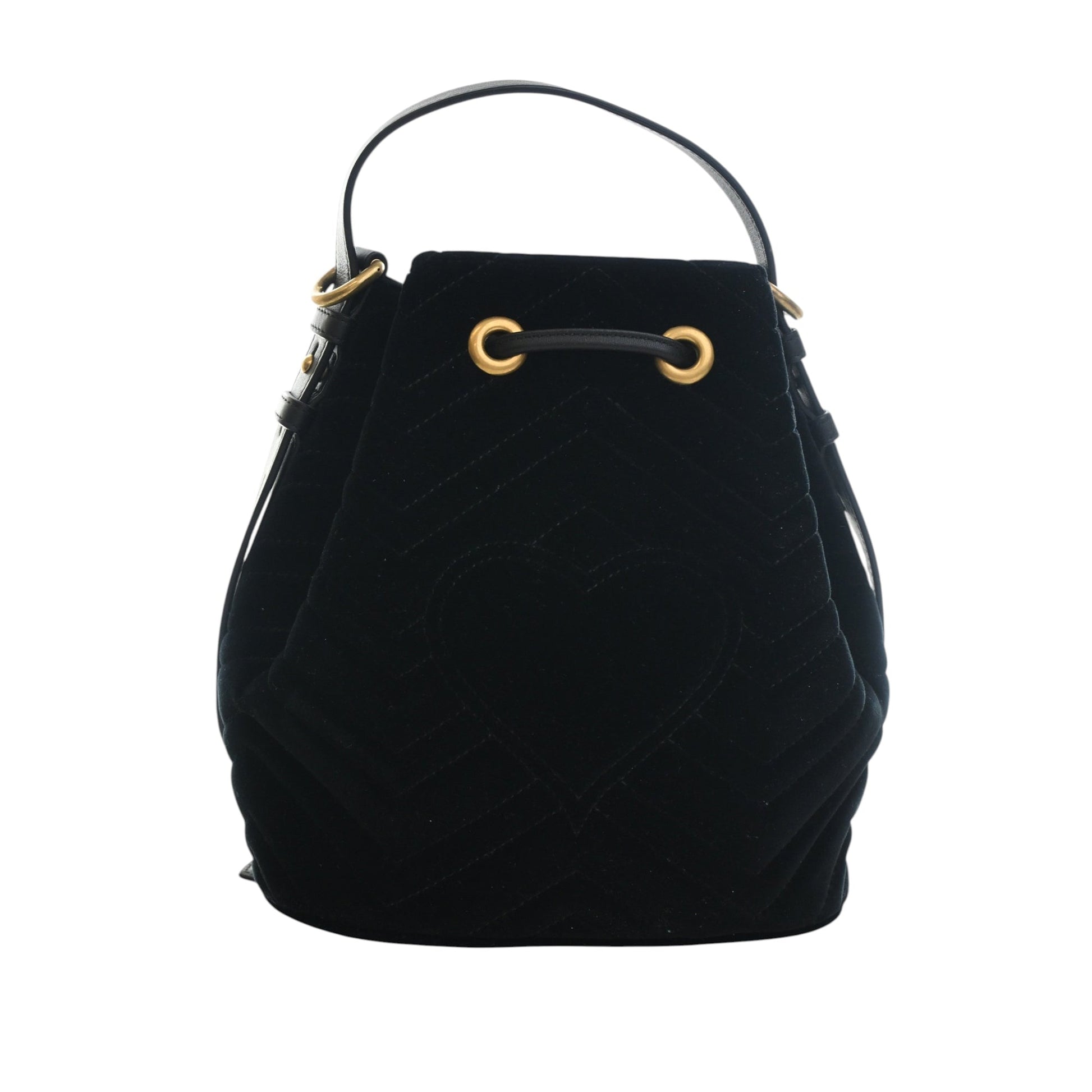 Gucci GG Marmont 2.0 Matelasse Velvet Bucket Bag