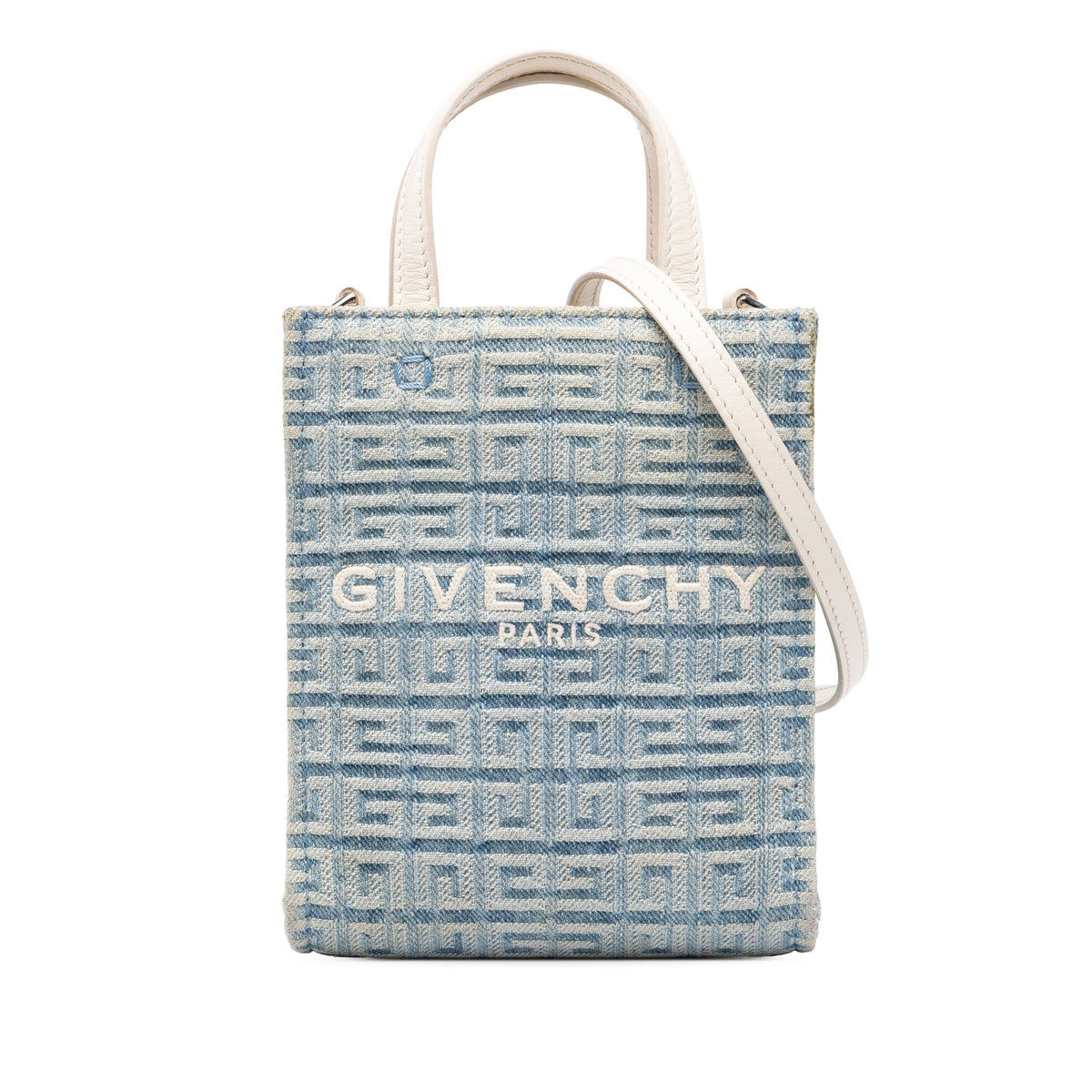 Givenchy Mini Denim Vertical G Tote — Blue
