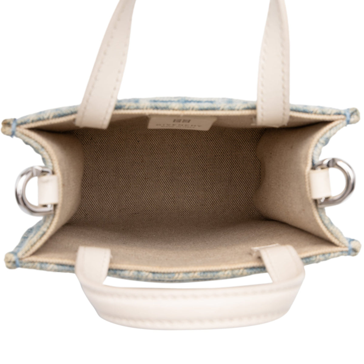 Givenchy Mini Denim Vertical G Tote — Blue