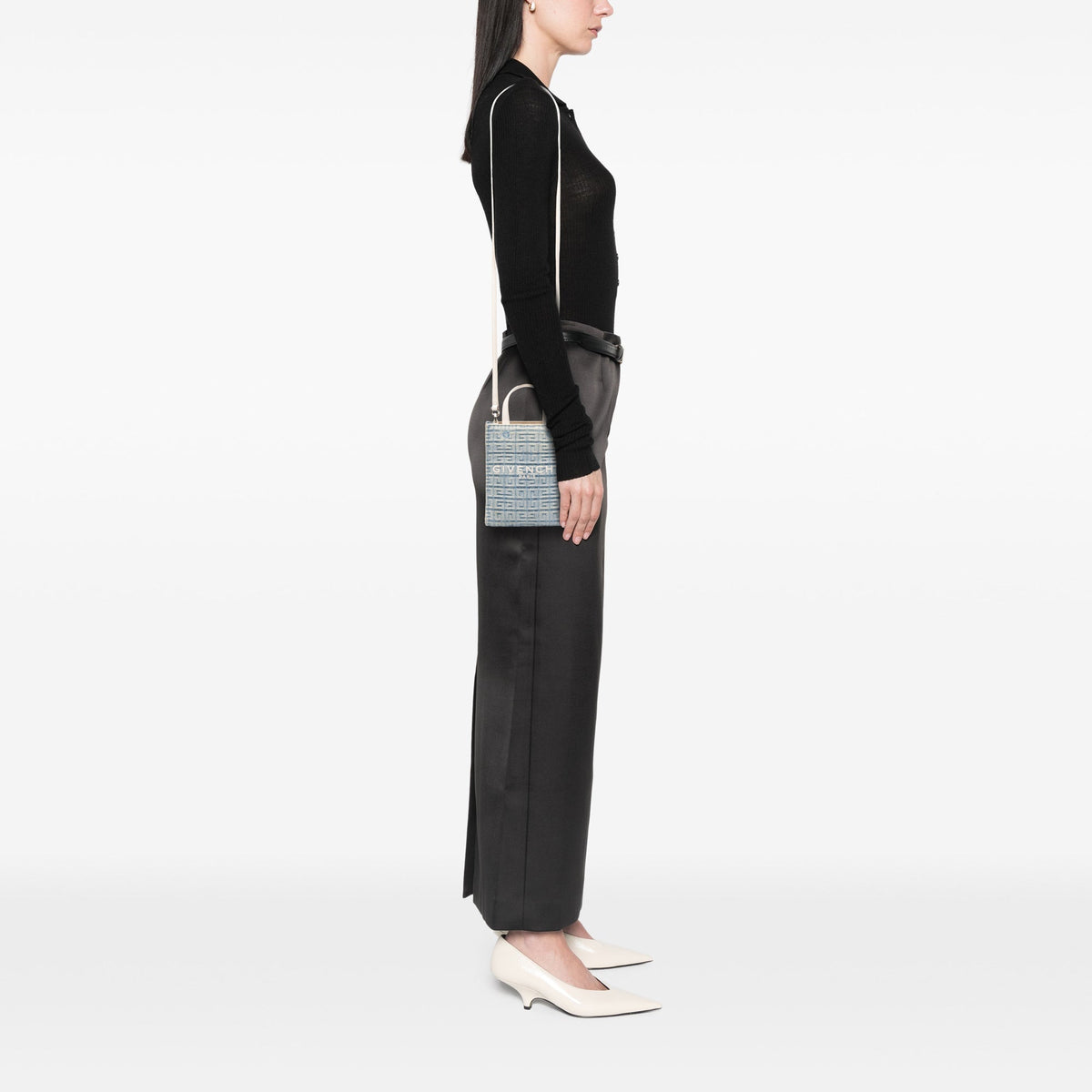 Givenchy Mini Denim Vertical G Tote — Blue