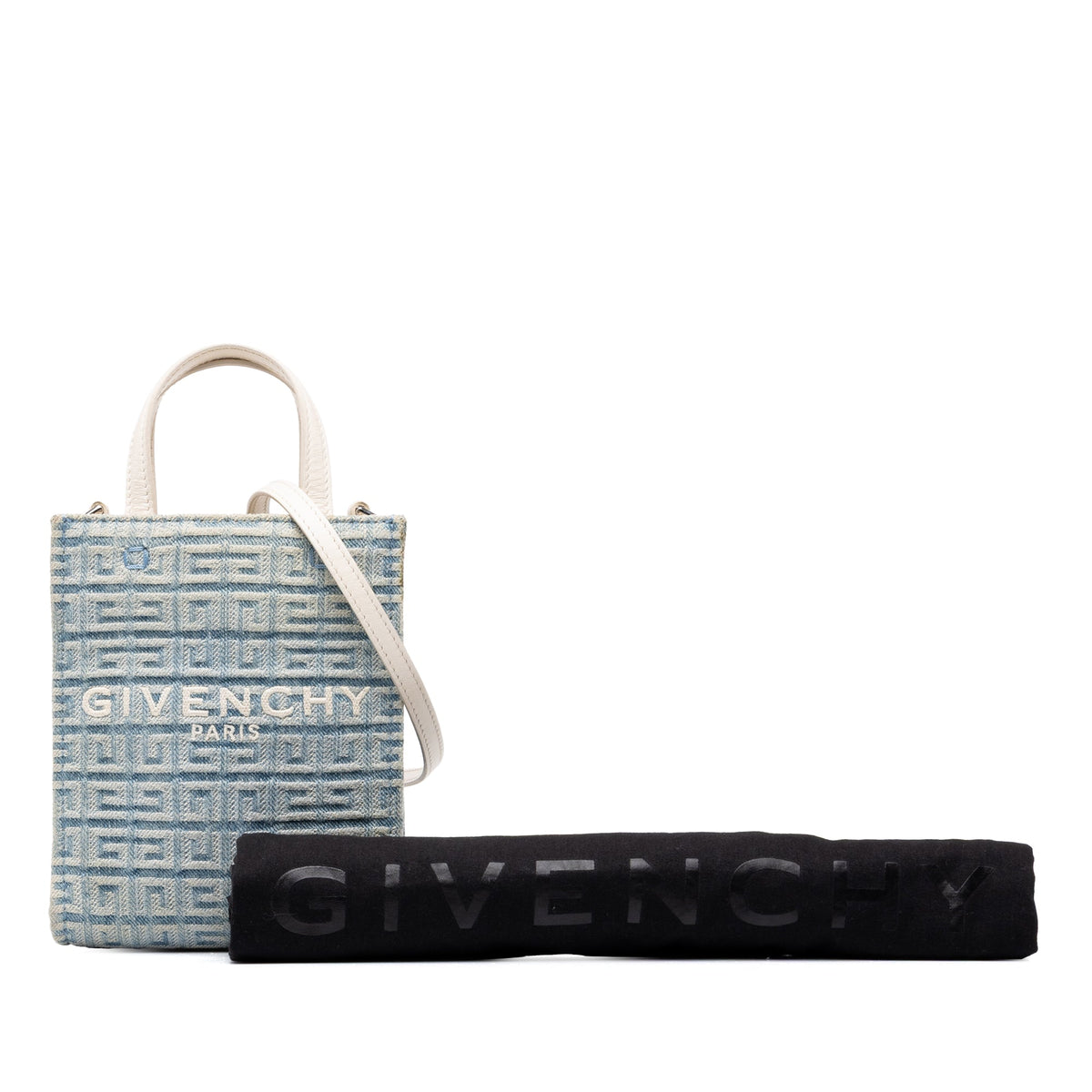 Givenchy Mini Denim Vertical G Tote — Blue