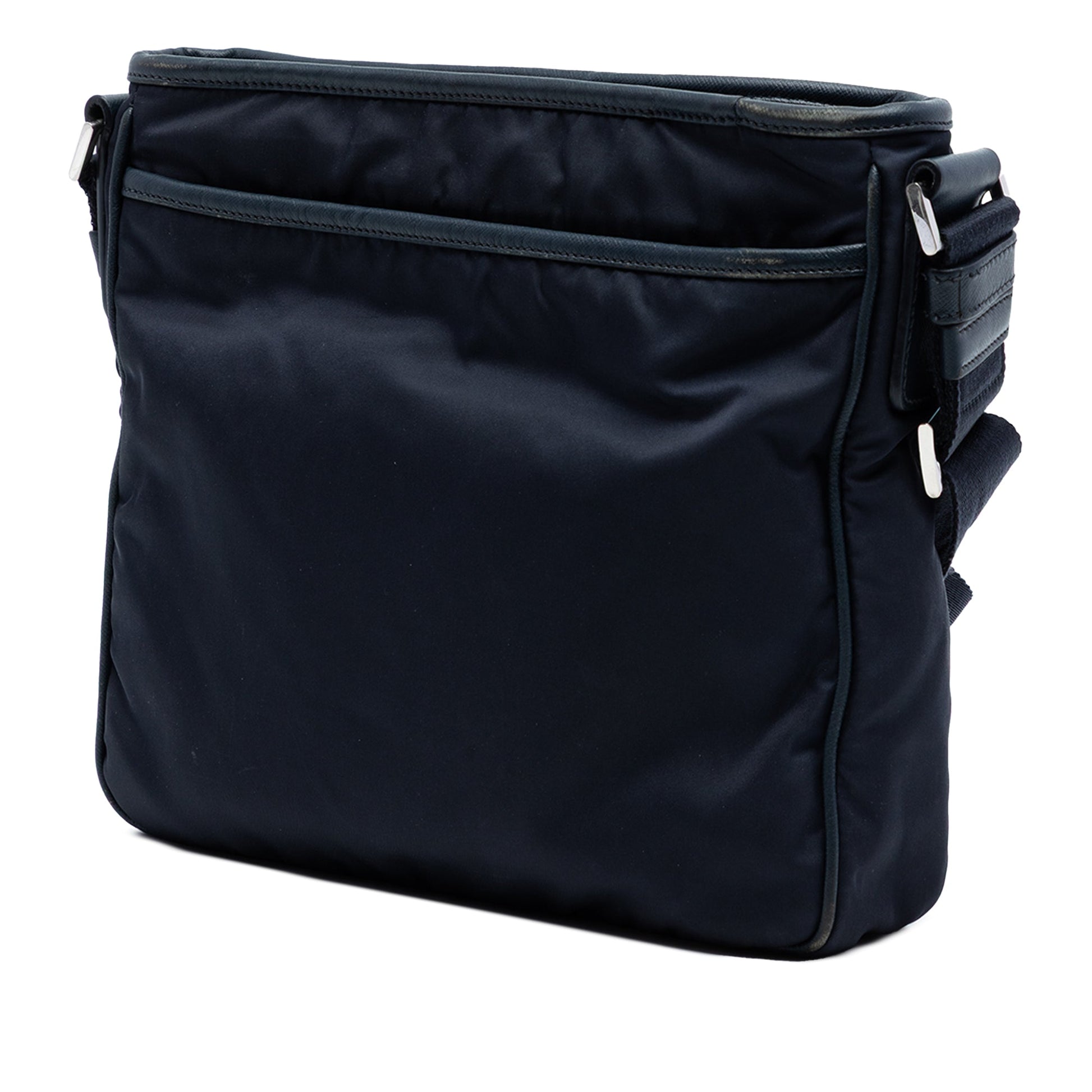 Prada Saffiano Trimmed Tessuto Zip Top Crossbody