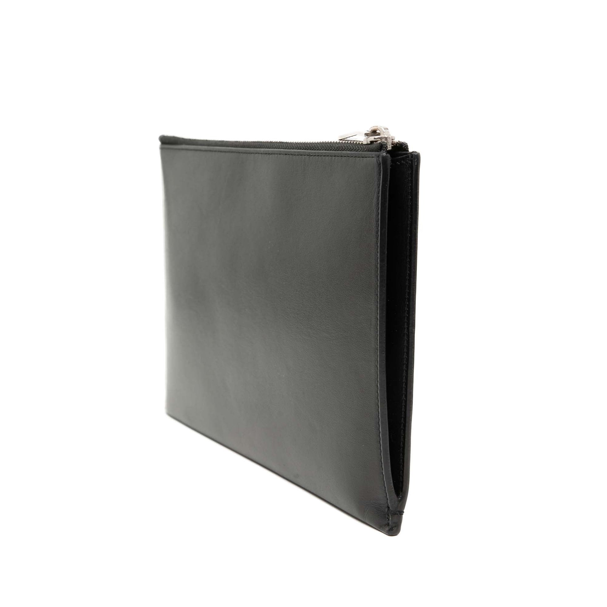 Leather Multi Patch Zip Pouch