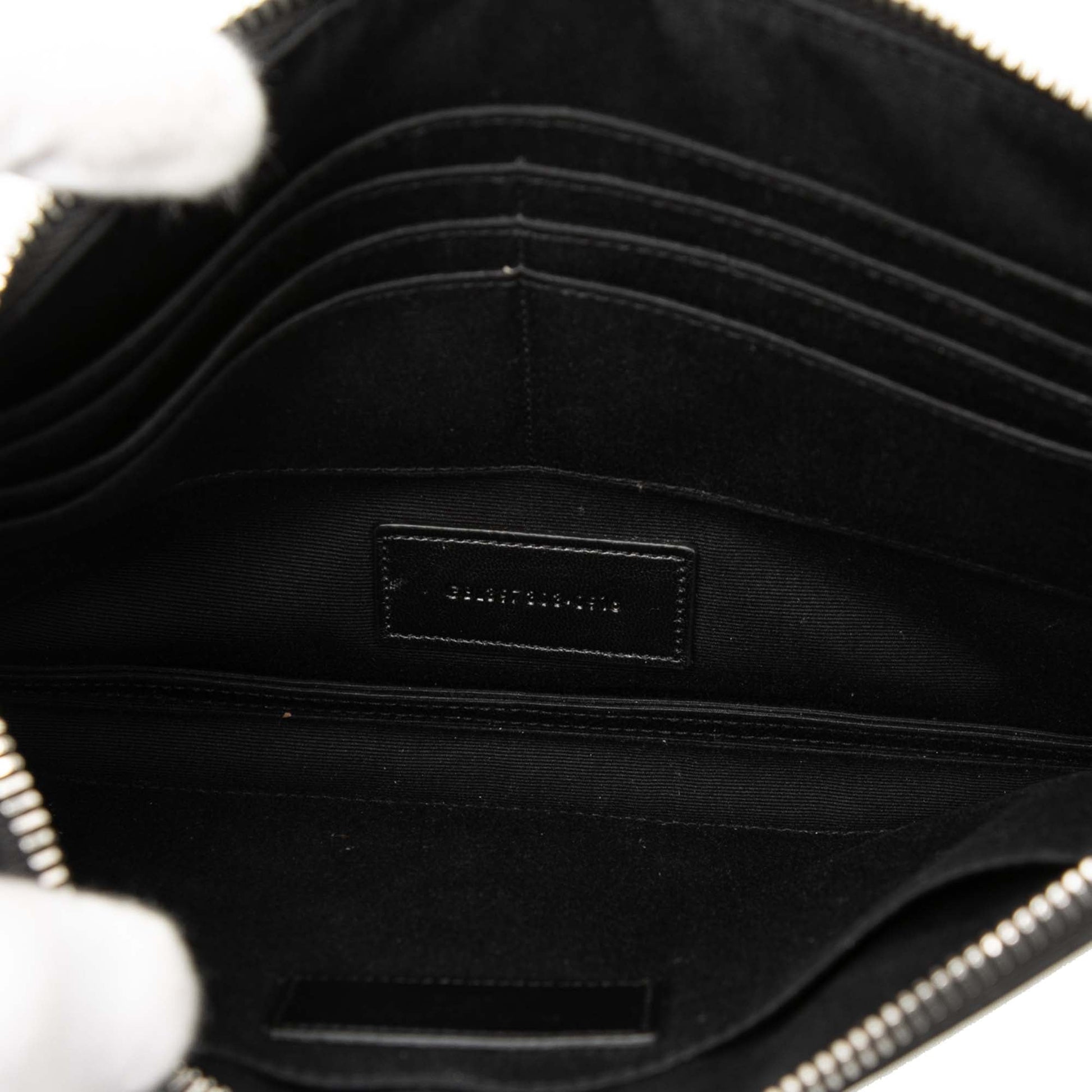Leather Multi Patch Zip Pouch