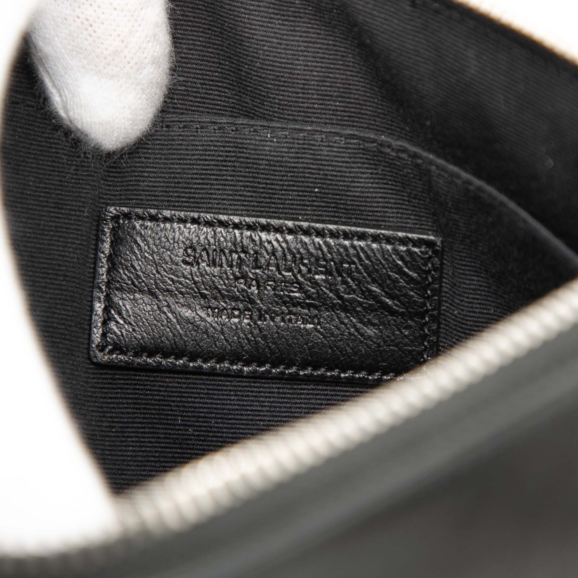 Leather Multi Patch Zip Pouch