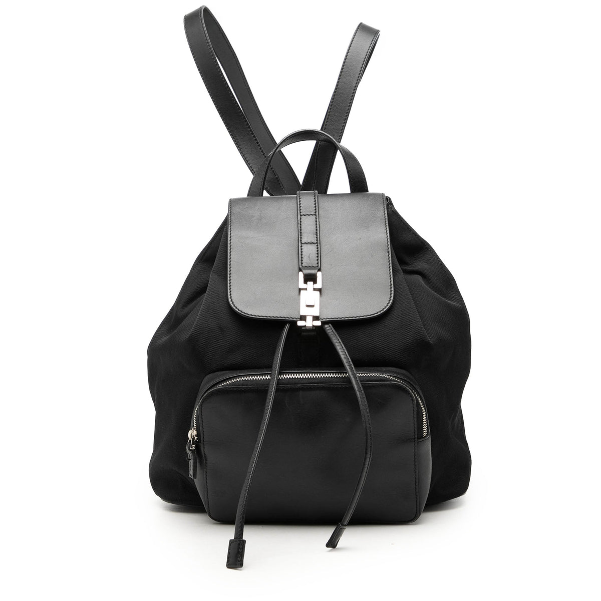 Gucci Canvas and Calfskin Jackie Drawstring Backpack