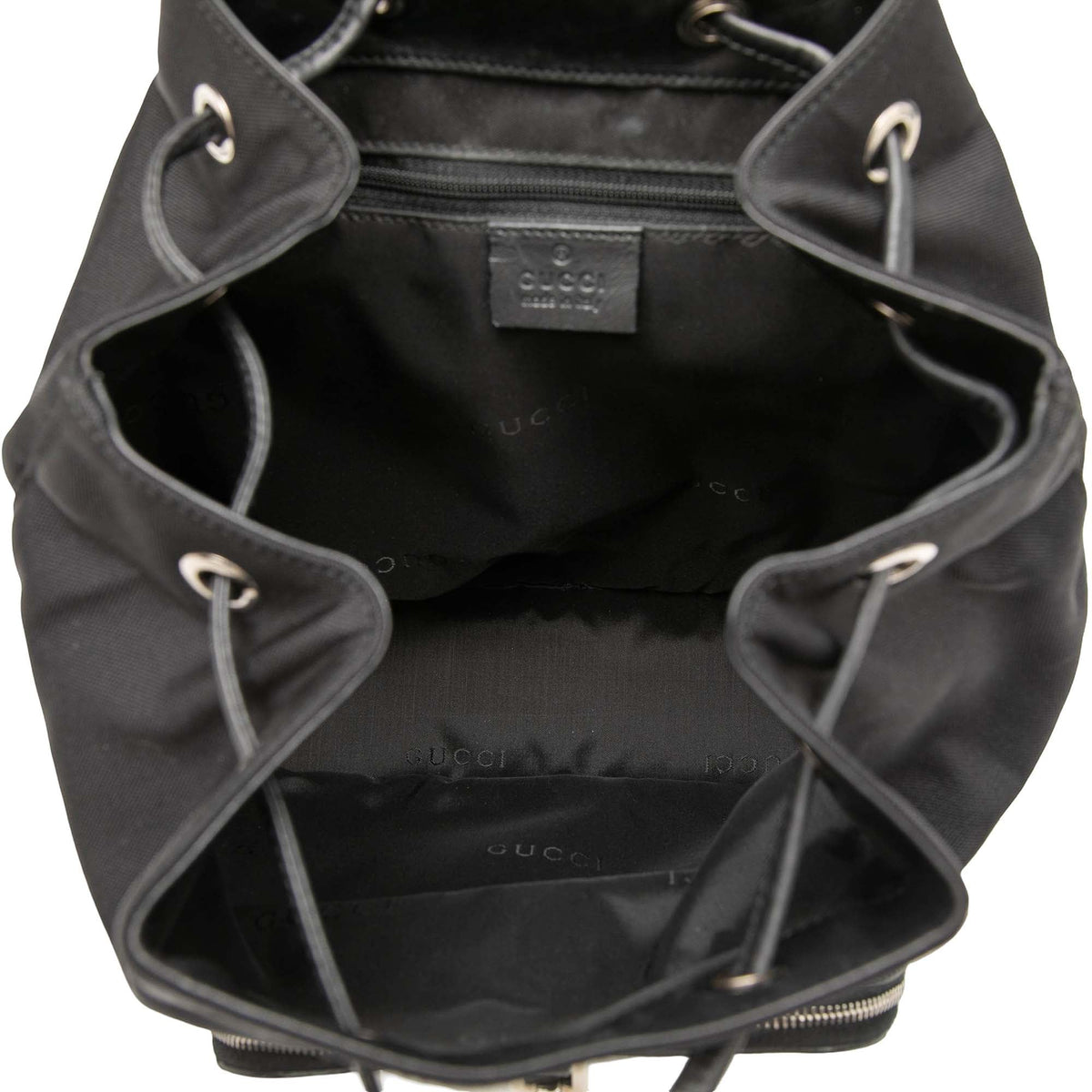 Gucci Canvas and Calfskin Jackie Drawstring Backpack