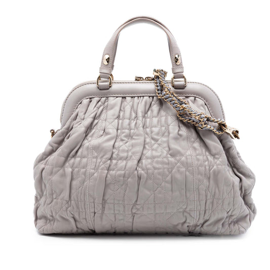 Dior Lambskin Gaufre Cannage Delices Frame Satchel