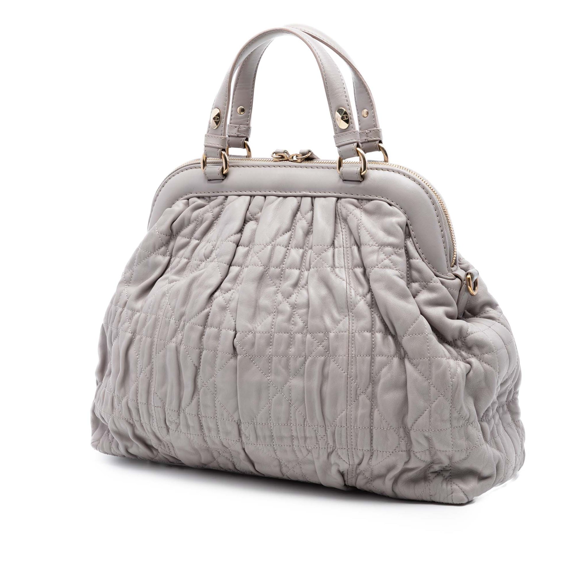 Dior Lambskin Gaufre Cannage Delices Frame Satchel