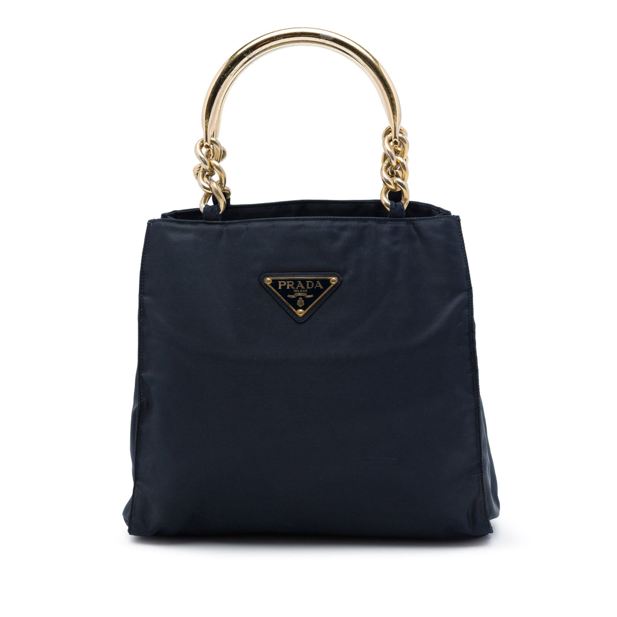 Prada Tessuto Metal Handle Bag