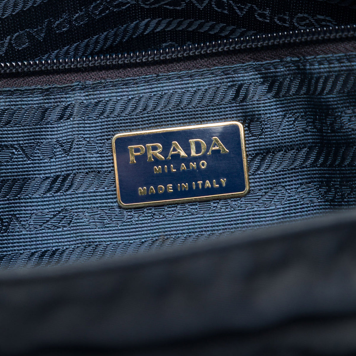 Prada Tessuto Metal Handle Bag