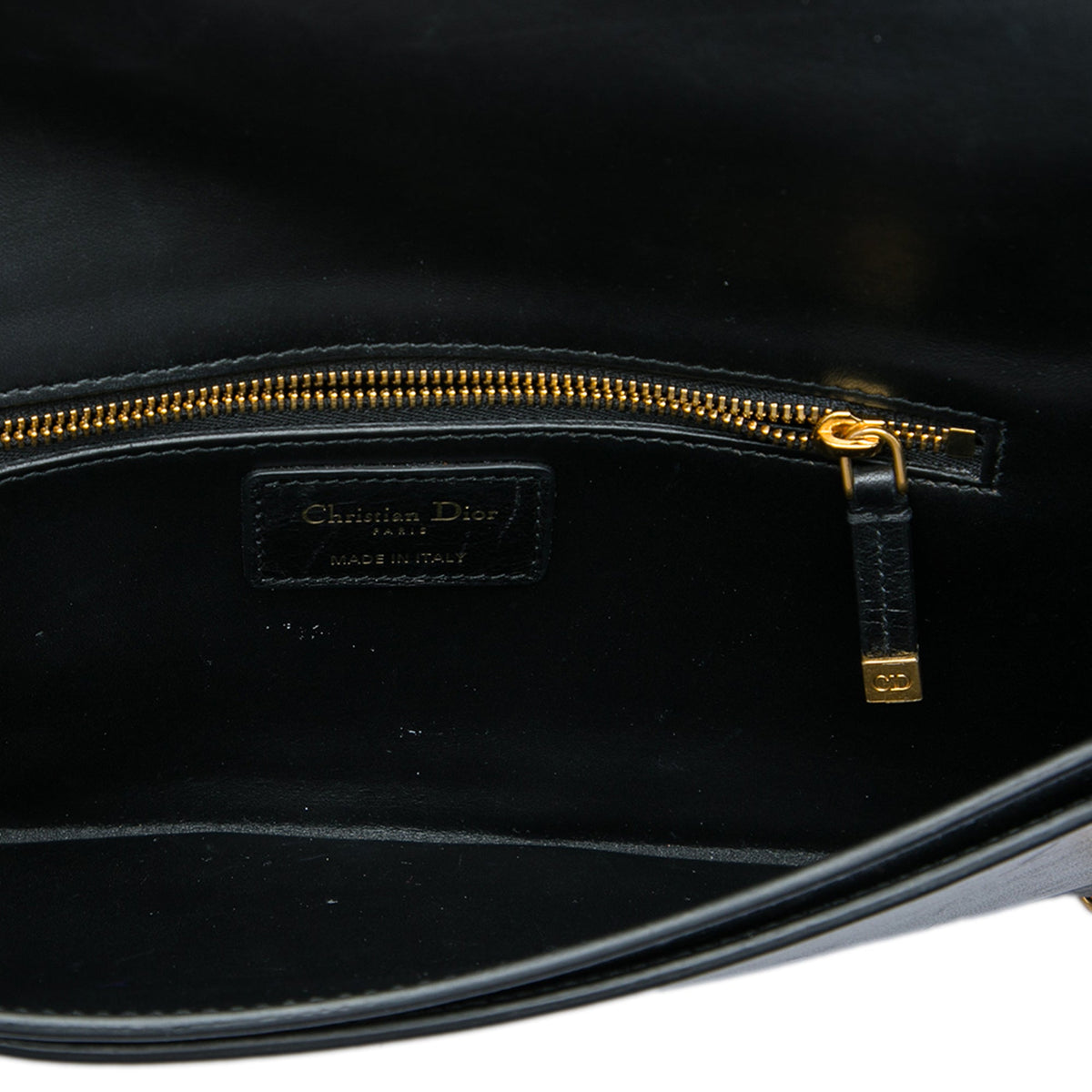 Dior Leather Montaigne 30 Clutch with Chain — Black