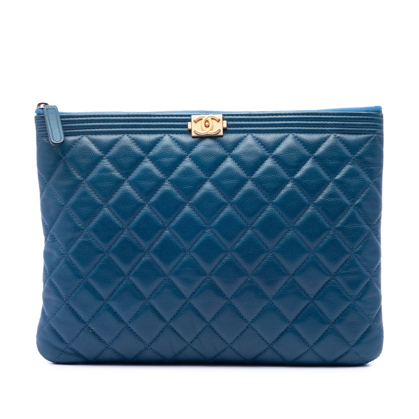 Chanel Medium Quilted Caviar Boy O Case Clutch